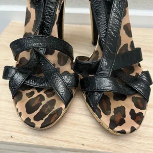 Coach Brown & Gold Cheetah Lined High Pump‎ Heels 6.5 thumbnail 5