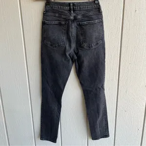 AGOLDE Nico High Rise Slim‎ Jeans in Cassette Distressed Black Wash Size 26 thumbnail 9