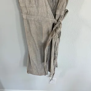 Diane Von Furstenberg DVF Sand Mellany Linen Blend Wrap Dress Size 6 thumbnail 6