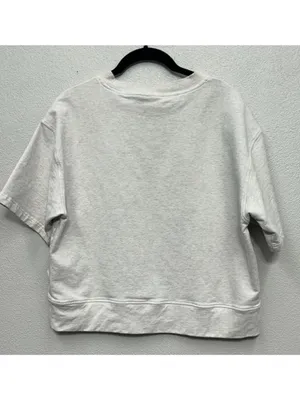 VARLEY Cropped Sweatshirt Small Oatmeal - Knoll Short Sleeve Gym Workout thumbnail 4