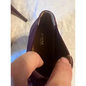 Coach Booties Size 7 B Burgundy Suede Heels Open Toes Adrianna thumbnail 7