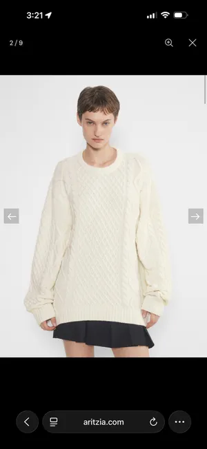 Aritzia Peggy Sunday Best Sweater Cable Knit Wool thumbnail 2