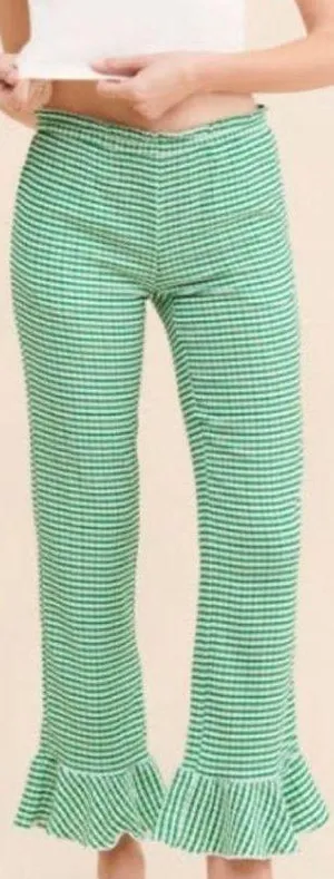 Urban Outfitters Daphne gingham ruffle crop pant. Size Small thumbnail 1