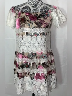 NWOT!! For Love & Lemons Cadence Off The Shoulder Boho Mini Dress Size Medium thumbnail 2
