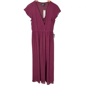 Lulu’s Lost in the Moment Maxi Gown Burgundy Bridesmaid Dress Size Small NWT thumbnail 6
