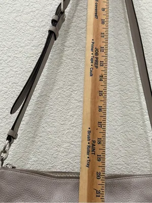 COACH F34823 Chalk Light Gray Pebbled Leather Mae File Crossbody Bag thumbnail 10