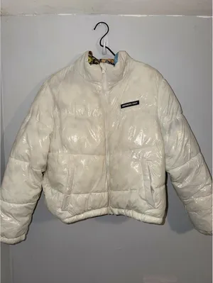 Size XL Women’s MEMBERS ONLY Looney Tunes Puffer Jacket Shiny Beige. thumbnail 6