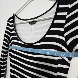 Bebe women’s Dress size XXS Black White Striped Maxi Bodycon Made USA(A478)✨ thumbnail 6