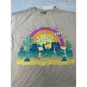 Peanuts Snoopy Arizona Graphic Tee Sand Mineral Wash T-Shirt Women Small PNSJFY7 thumbnail 2