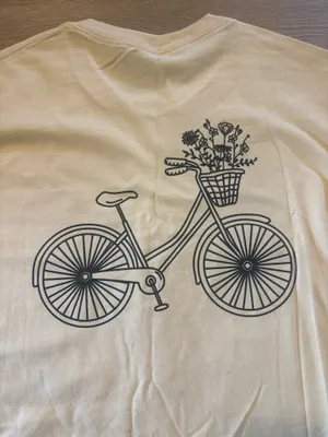 Gildan Butter Yellow Summer Bicycle Graphic Tee thumbnail 4