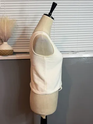 Madewell Cream Sleeveless Knit Tie Front Tank Top XS thumbnail 5
