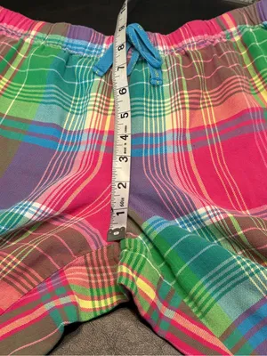 Victoria's Secret Pink, Green & Purple Plaid Flannel Pajama Set size Small thumbnail 13