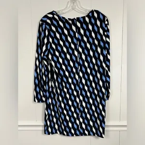 Michael Michael Kors Women’s Blue Diamond Blouson Dress Long Sleeve Blue Size M thumbnail 3