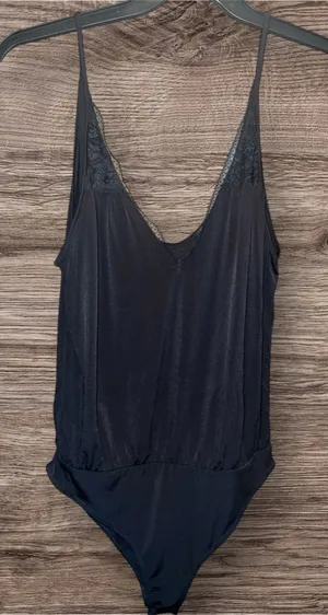 Zara Black Lace Detail Bodysuit thumbnail 1