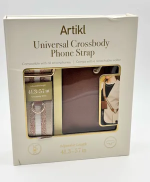 Artikl Universal Crossbody Phone Strap with Detachable Wallet Brown Gold NEW thumbnail 1