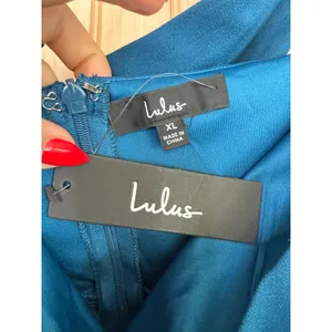 NWT Lulus Hold Your Attention Teal Blue One-Shoulder Sleeveless Midi Dress Sz XL thumbnail 7