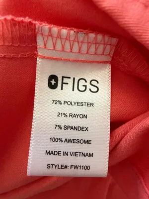 Figs technical collection coral vneck scrub top Sz M thumbnail 4