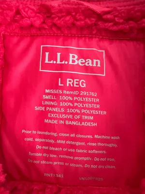 L.L. Bean Quilted Sherpa-Trim Vest in Pink Woman’s size Large thumbnail 2