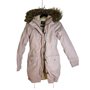 Abercrombie Fitch Pink Sherpa Lined‎ Parka Jacket Hooded Fur Trim XS thumbnail 2