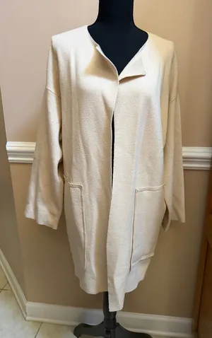 Kerisma Cream Open-Front Cozy Angora Blend Cardigan thumbnail 1