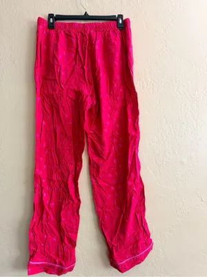 Victoria's Secret Hot Pink Pajama Pants with Light Pink Drawstring thumbnail 3