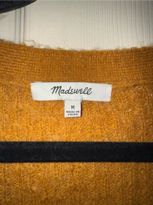 Madewell Womens M Dark Mustard Yellow Knit Button Front Cardigan Sweater thumbnail 3