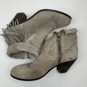 Sam Edelman Size 7.5 Louie Ankle Bootie Distressed Suede Leather‎ Fringe Women's thumbnail 3