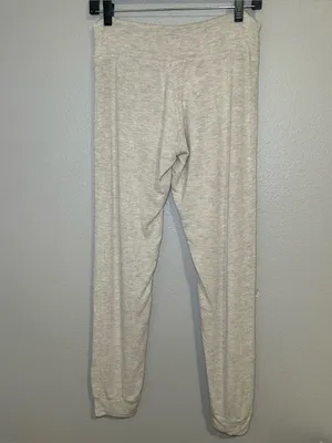 Beyond Yoga Lounge Around Cream Knit Midi Jogger Pants Drawstring Women’s Small thumbnail 5