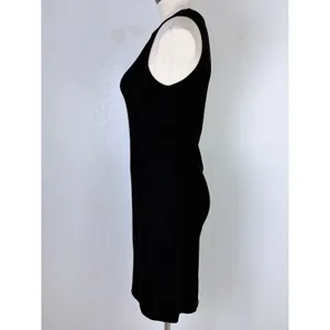 Club Monaco Sheath Dress Black Sleeveless Ruched Side Viscose Blend Size M thumbnail 7