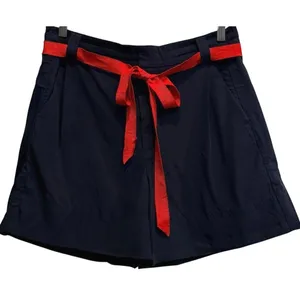 Free People Perfect Prep Pleated Stripe‎ Trouser Shorts Navy Blue 8 Sold Out thumbnail 2