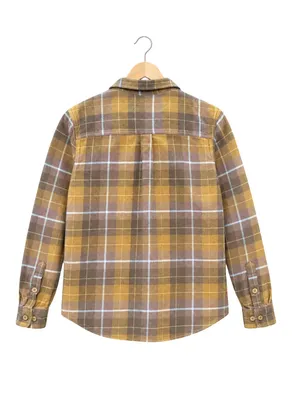 Patagonia Fjord Flannel Shirt Medium Brown Yellow Plaid Gorpcore Granola Girl M thumbnail 2