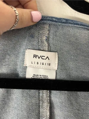 RVCA Lainey Mini Denim Dress NWT Fitted Waist Size L thumbnail 7