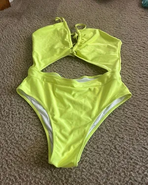 Swimsuit bathing suit beach cd24 neon yellow size xl thumbnail 1