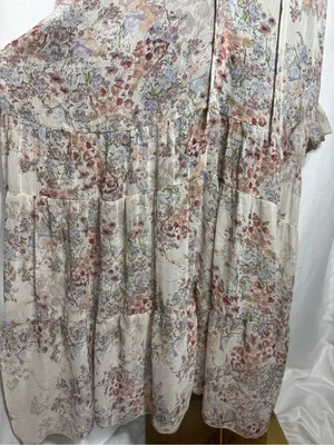 VICI Women's Sheer Floral Maxi Dress Tiered Ruffle Boho Long Sleeve cottagecore thumbnail 3