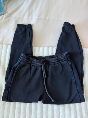 Aritzia TNA Cozy Black Jogger Boyfriend fleece Sweatpants thumbnail 3