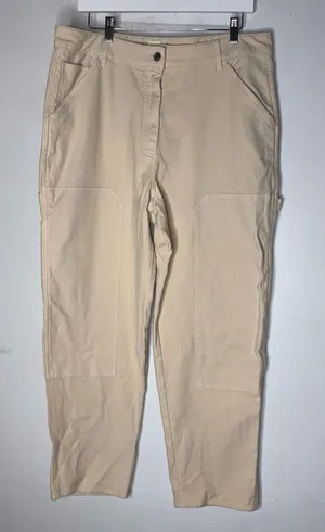 Wilfred Free Pants‎ Beige Modern Utility High Rise Aritzia Ladies Casual Size 16 thumbnail 1