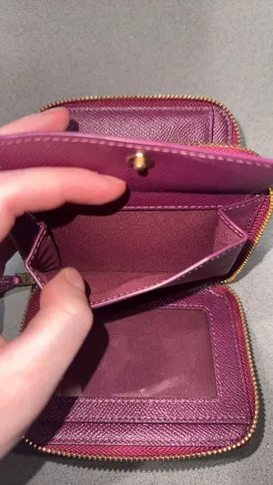 Metallic wine zip around Coach wallet thumbnail 4