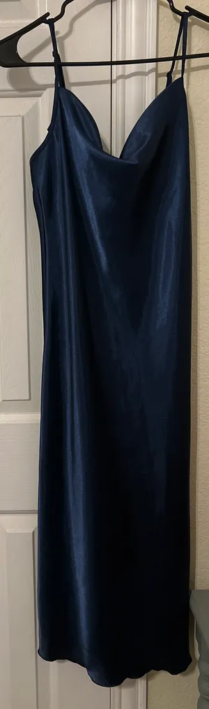 Bebe Satin Blue Dress thumbnail 1