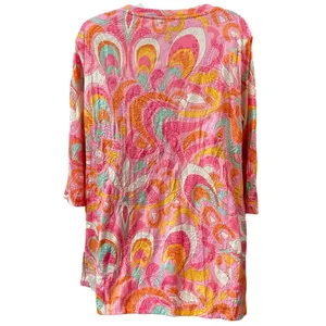 Ali Miles Blouse V-Neck Tunic Abstract Geometric Print Size Medium Top thumbnail 14