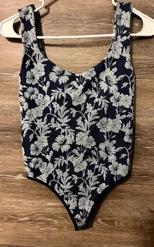 Free people movement bodysuit blue white size XS thumbnail 1