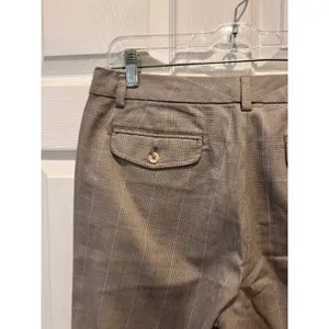 Y2k Gap Favorite Wide Leg Mid Rise Trouser Pants Womens 12 Brown‎ Plaid Cuffed thumbnail 7