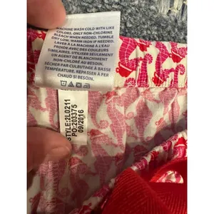 Vineyard Vines Pajama Pants Womens Medium Pink Red Seahorse Santa Print Lounge thumbnail 7