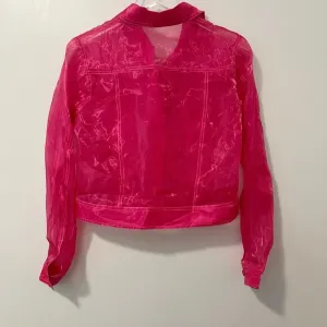 REVOLVE Sample Sheer Shirt in Bright Pink‎ Button Front Barbiecore thumbnail 2