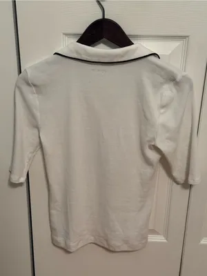 Loft White Short Sleeve Polo with Black Trim thumbnail 3