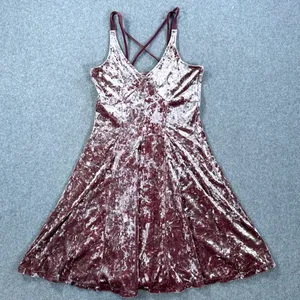American Eagle Outfitters Crushed Velvet Strappy Mini Dress Size XXS Purple thumbnail 1