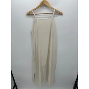 Tree Way Slip‎ Dress Cream Tank Maxi Slit Lightweight Made in Korea Women Medium thumbnail 2