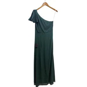 Lulus Simply Brilliant Emerald One-Shoulder Bow Maxi Dress size Large NWT thumbnail 3