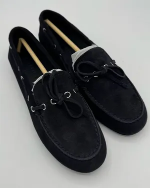 Everlane Suede‎ Boat Driving Shoe Black Leather Loafer Size 6 NEW minimalist thumbnail 1