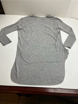Joah Brown Heather Gray Longline Layered Tunic Long Sleeve Womens One Size FLAW thumbnail 13