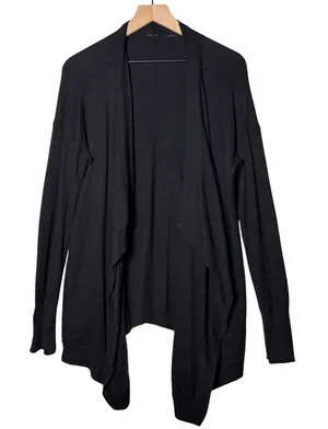 Lululemon Cardigan Black Find Your Calm Wrap Sweater Silk Blend Womens 6-8 thumbnail 1